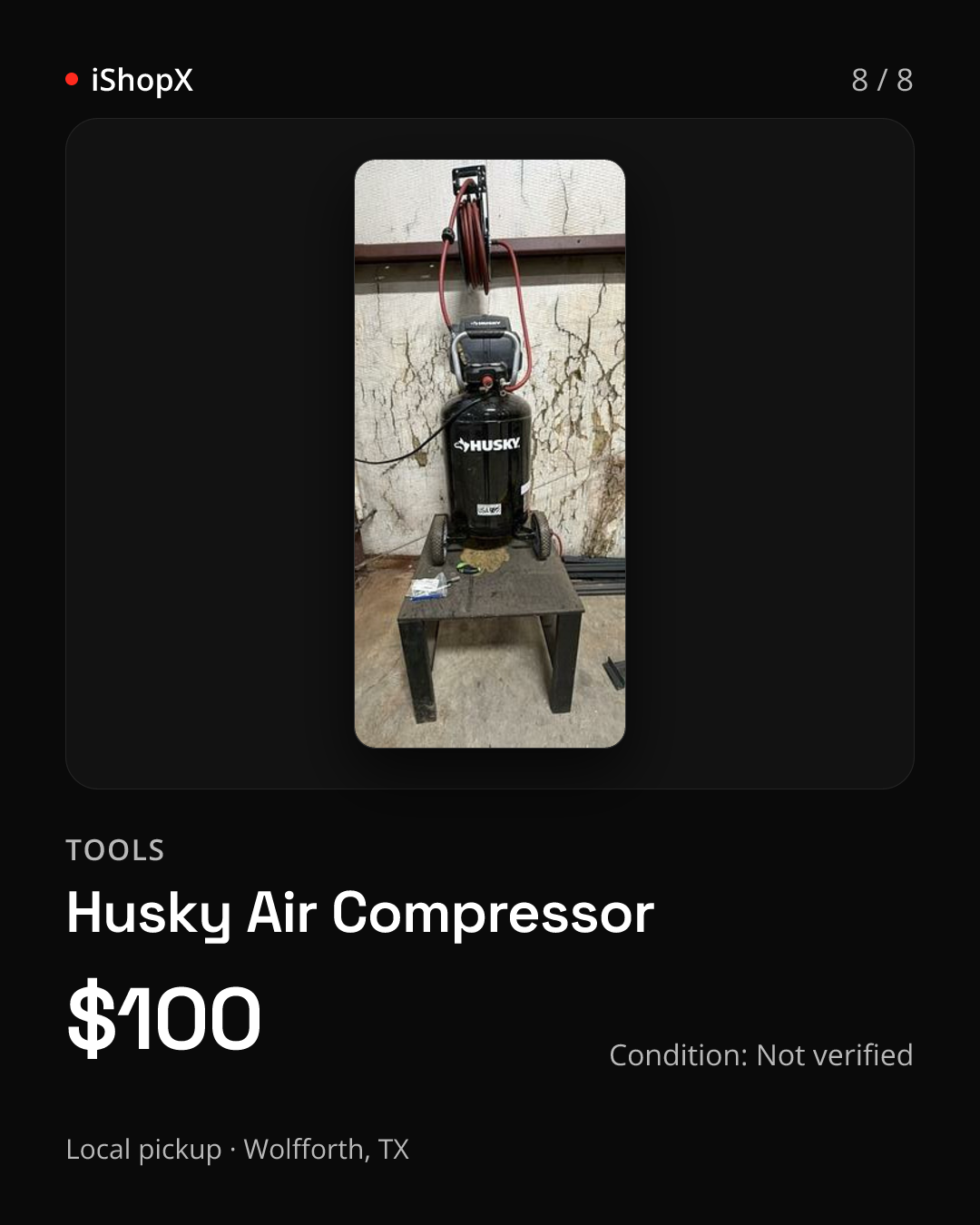Slide 8 of 8: Husky Air Compressor