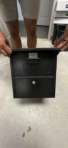 Black locking mailbox