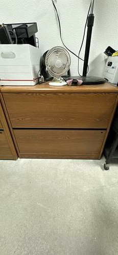 Two-door wood-look filing cabinets