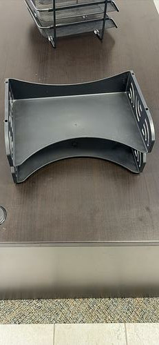Black plastic desktop paper stand