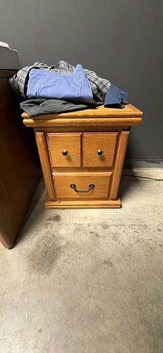 Two-drawer wood-look nightstand