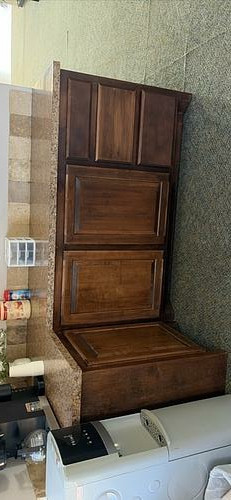 Brown corner storage cabinet
