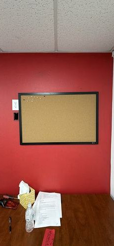 Framed cork bulletin board