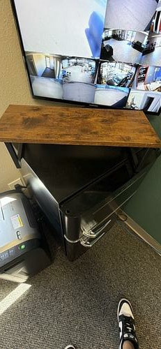 Brown/black monitor stand