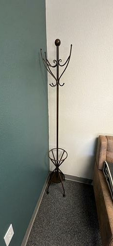 Brown metal coat rack