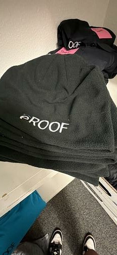Dark Knit Beanies with Printed Company Logo