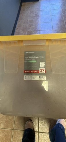 Storage Tote with Lid, 27 Gal