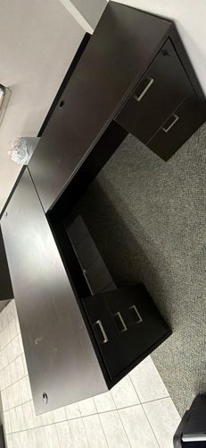 5-Drawer L-Shaped Office Desk with Lock Key