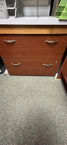 Large Wooden 2-Drawer Filing Cabinet