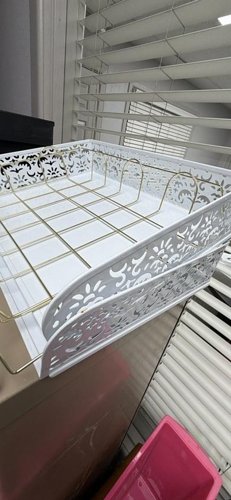 Gold and White Mail Trays
